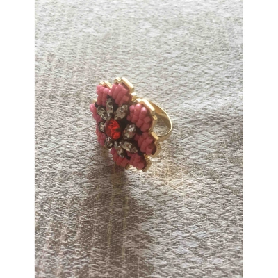 Pre-owned Shourouk Crystal Ring In Gold