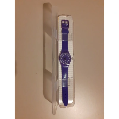 Pre-owned Swatch Watch In Purple