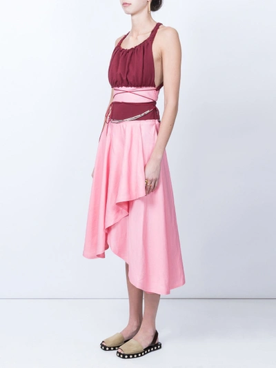 Shop Jw Anderson Gathered Bodice Belted Dress