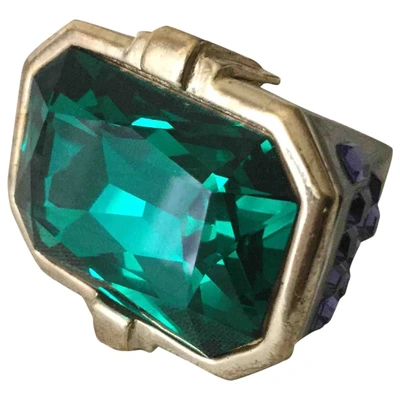 Pre-owned Versace Ring In Green