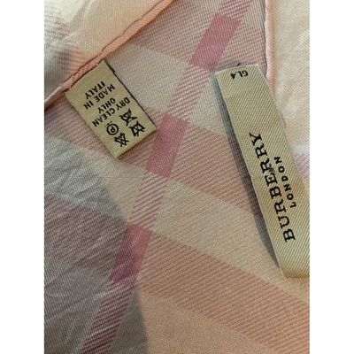 Pre-owned Burberry Silk Handkerchief In Pink