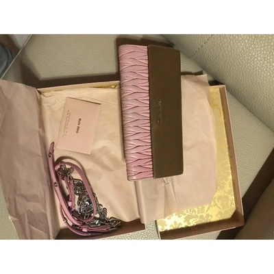 Pre-owned Miu Miu Pink Leather Wallet
