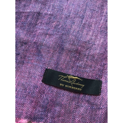 Pre-owned Burberry Linen Scarf In Multicolour