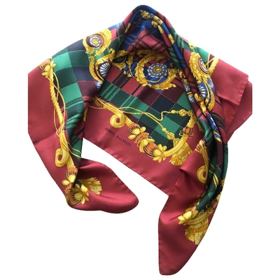 Pre-owned Pierre Balmain Burgundy Silk Scarf