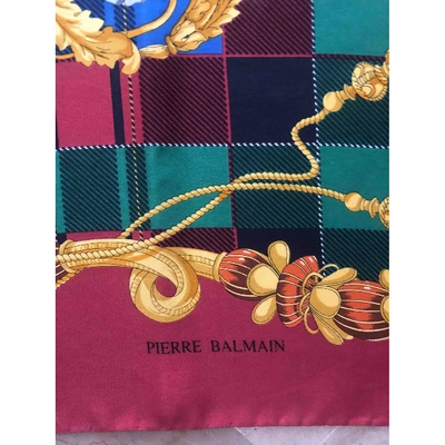 Pre-owned Pierre Balmain Burgundy Silk Scarf