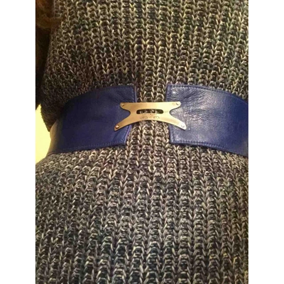 Pre-owned Calvin Klein Leather Belt In Blue