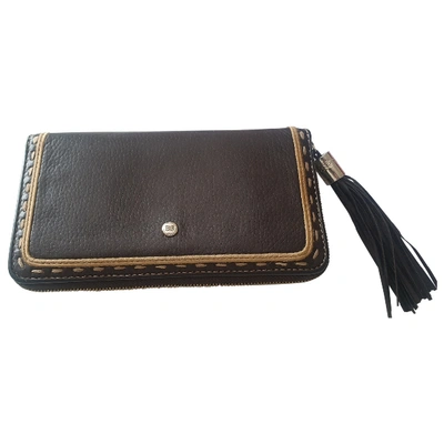 Pre-owned Lancel 1er Flirt Leather Wallet In Brown