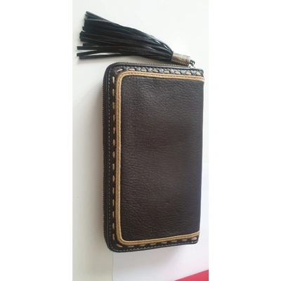 Pre-owned Lancel 1er Flirt Leather Wallet In Brown