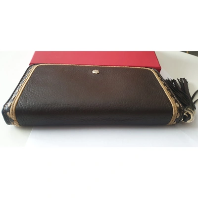 Pre-owned Lancel 1er Flirt Leather Wallet In Brown