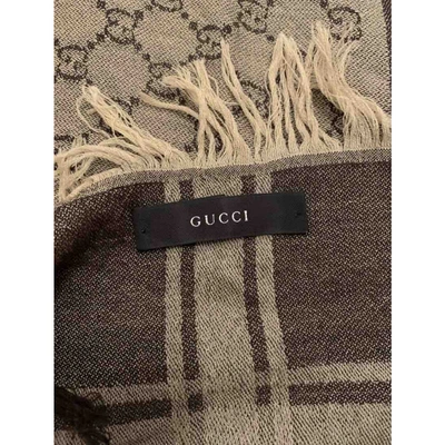 Pre-owned Gucci Wool Cheche In Brown