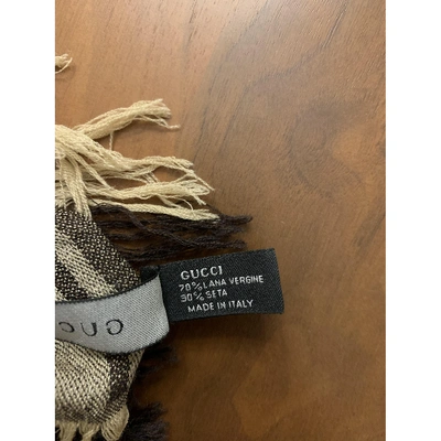 Pre-owned Gucci Wool Cheche In Brown