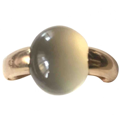 Pre-owned Pomellato Luna Yellow Gold Ring In Green