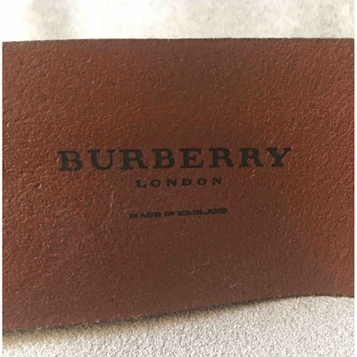 Pre-owned Burberry Leather Belt In Brown