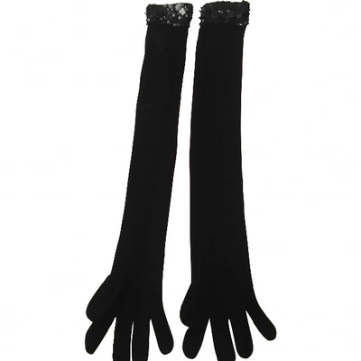 Pre-owned Pinko Black Wool Gloves