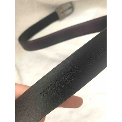 Pre-owned Dolce & Gabbana Leather Belt In Purple