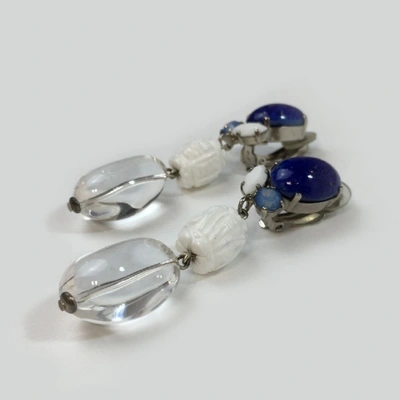 Pre-owned Philippe Ferrandis Earrings In White