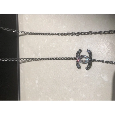 Pre-owned Chanel Long Necklace In Silver
