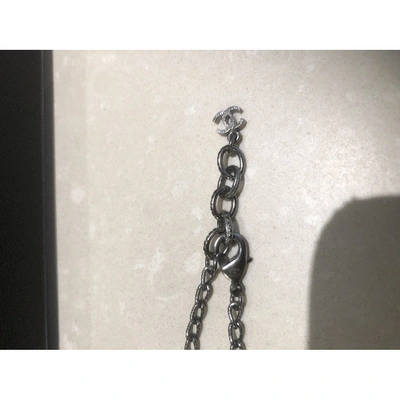 Pre-owned Chanel Long Necklace In Silver