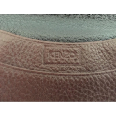 Pre-owned Kenzo Leather Card Wallet In Black