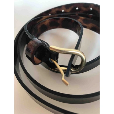 Pre-owned Maison Boinet Patent Leather Belt In Black