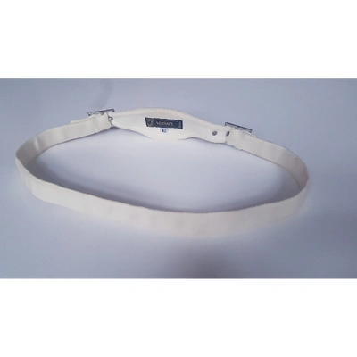 Pre-owned Versace White Cotton Belt