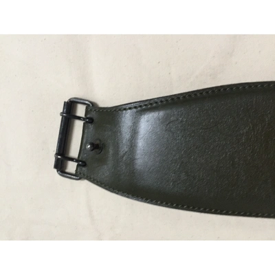 Pre-owned Alaïa Khaki Leather Belt