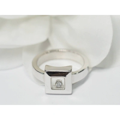 Pre-owned Chopard Happy Diamonds White Gold Ring In Grey