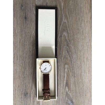 Pre-owned Daniel Wellington Brown Steel Watch