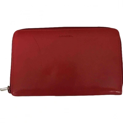 Pre-owned Lancel Leather Wallet In Red