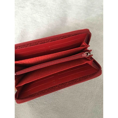 Pre-owned Lancel Leather Wallet In Red