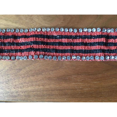 Pre-owned Maje Fw18 Pearls Belt In Red