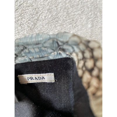 Pre-owned Prada Beige Python Gloves