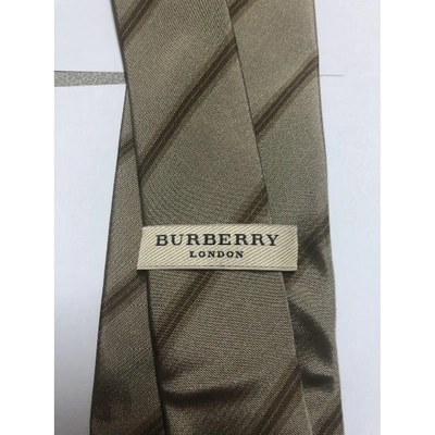 Pre-owned Burberry Silk Tie In Beige