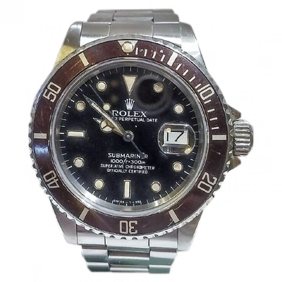 Pre-owned Rolex Submariner Watch In Silver