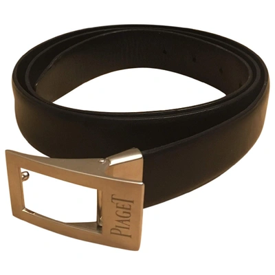 Pre-owned Piaget Leather Belt In Black