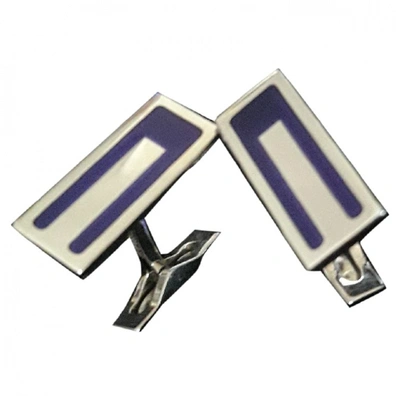 Pre-owned S.t. Dupont Cufflinks In Silver