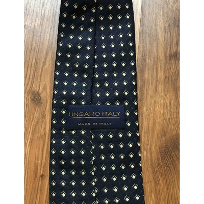 Pre-owned Emanuel Ungaro Silk Tie In Black