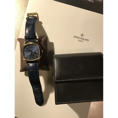 Pre-owned Patek Philippe Yellow Gold Watch In Blue