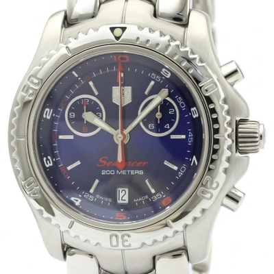 Pre-owned Tag Heuer Link  Blue Steel Watch