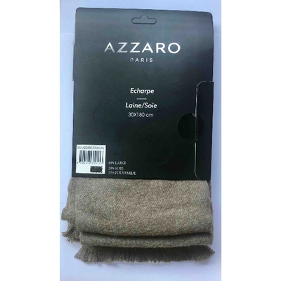 Pre-owned Azzaro Beige Wool Scarf & Pocket Squares
