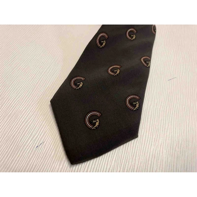 Pre-owned Gucci Silk Tie In Brown