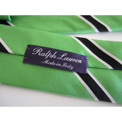 Pre-owned Ralph Lauren Silk Tie In Green