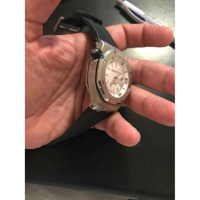 Pre-owned Audemars Piguet Royal Oak Offshore White Steel Watch