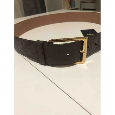Pre-owned Fendi Brown Leather Belts