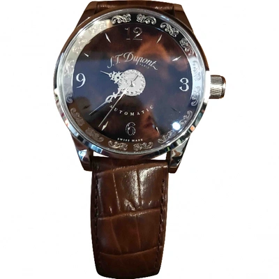 Pre-owned St Dupont Brown Steel Watch