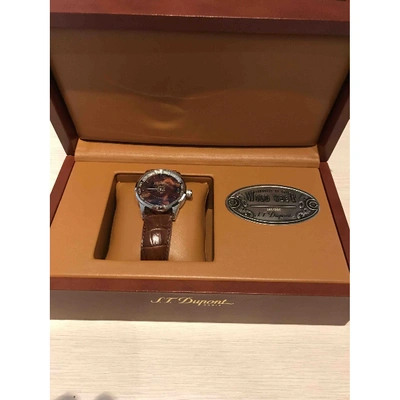 Pre-owned St Dupont Brown Steel Watch