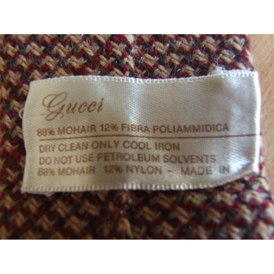 Pre-owned Gucci Wool Tie In Burgundy