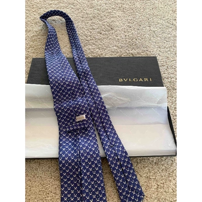 Pre-owned Bulgari Silk Tie In Blue