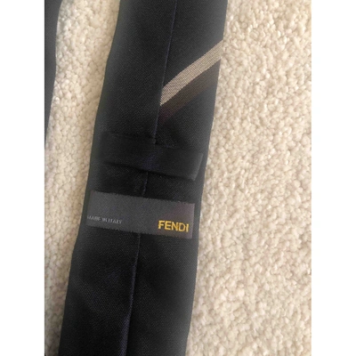 Pre-owned Fendi Black Silk Ties