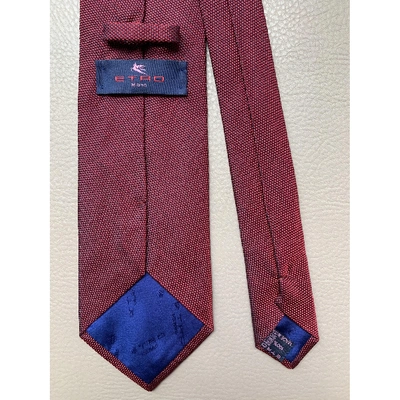 Pre-owned Etro Silk Tie In Burgundy